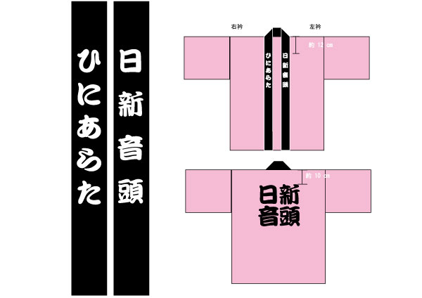 はっぴ印刷前のイメージ図の画像